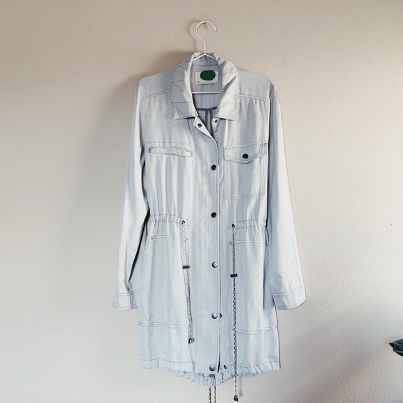 Anthropologie Sunday Anorak Jacket Cream Tan L - Picture 3 of 7